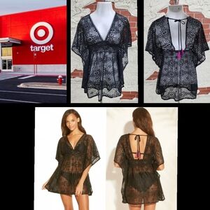 New MEDIUM Xhilaration TARGET blace lace crochet swimsuit cover up short dress